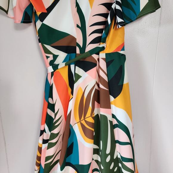 Farm Rio Look Hutch Kiera Tropical Print Wrap Maxi Dress XS - Picture 14 of 16